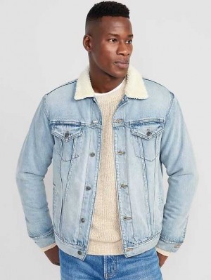 Old Navy Sherpa-Gefütterte Non-Stretch Jean Jacket Mäntel Herren Waschen | 8196WXBJU