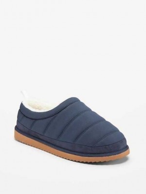 Old Navy Sherpa-Gefütterte Puffer Slippers Hausschuhe Herren Navy | 0396CJUDX