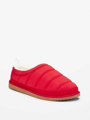 Old Navy Sherpa-Gefütterte Puffer Slippers Hausschuhe Herren Rot | 1402HQJZW
