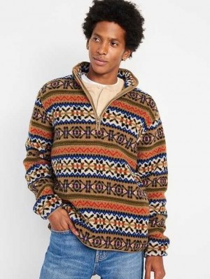 Old Navy Sherpa 1/4-Zip Pullover Sweatshirt Herren Grau | 3986YOULG