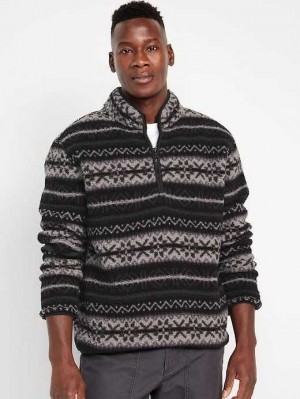 Old Navy Sherpa 1/4-Zip Pullover Sweatshirt Herren Schwarz | 7193NPMFE