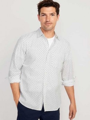 Old Navy Slim-Fit Built-In Flex Everyday Shirt Hemd Herren Weiß | 8265PAMJB