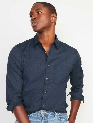 Old Navy Slim-Fit Built-In Flex Everyday Shirt Hemd Herren Navy | 0869MYTVL
