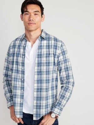 Old Navy Slim-Fit Built-In Flex Everyday Shirt Hemd Herren Blau | 1609LFWEJ