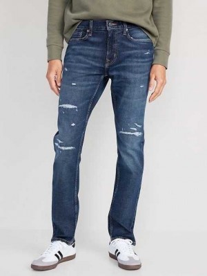 Old Navy Slim Built-In-Flex Ripped Jeans Jeans Herren Dunkelwaschen | 6839THOMD