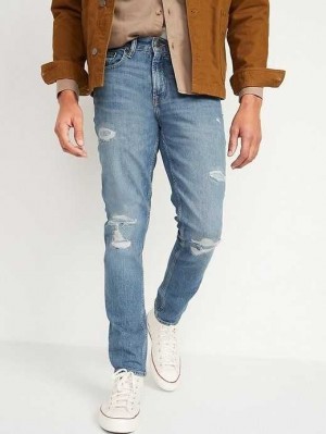 Old Navy Slim Built-In Flex Rip-and-Repair Jeans Jeans Herren Medium | 3584RWSTU