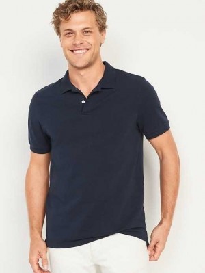Old Navy Slim Fit Pique Polo T-shirts Herren Navy | 0958OJQIB