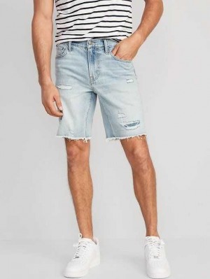 Old Navy Slim Ripped Cut-Off Jean Shorts Hose Herren Hellwaschen | 1354WUNBZ