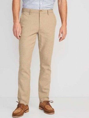 Old Navy Slim Rotation Linen-Blend Chino Pants Hose Herren Khaki | 1925PGURB