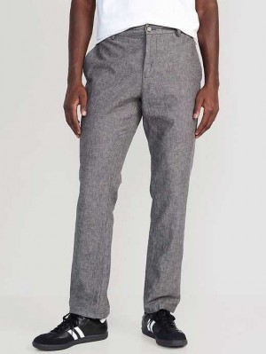 Old Navy Slim Rotation Linen-Blend Chino Pants Hose Herren Grau Blau | 7129DVPEI