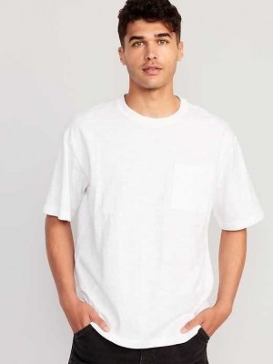 Old Navy Slub-Knit Pocket T-Shirt T-shirts Herren Calla Lily | 4520WDNXI