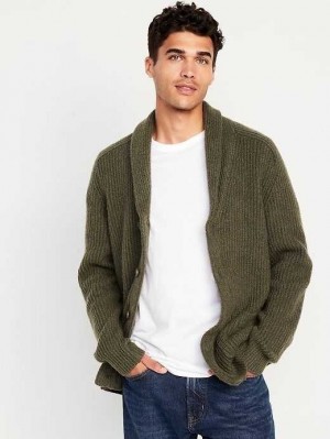 Old Navy SoSoft Shawl-Collar Cardigan Pullover Pullover Herren Utility Moss | 2096POAZX