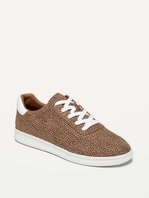 Old Navy Soft-Brushed Faux-Wildleder Sneakers Sneakers Damen Cheetah Print | 2714YCMHF