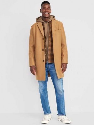 Old Navy Soft-Brushed Topcoat Mäntel Herren Acacia | 9602BGLSE