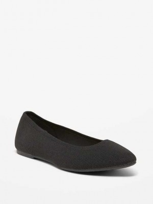 Old Navy Soft-Knit Pointed-Kappe Ballet Flats Flache Schuhe Damen Blackjack | 1397ZIEVY