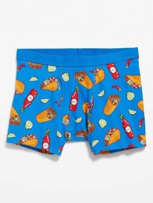 Old Navy Soft-Washed Built-In Flex Printed Boxer-Brief Underwear Unterwäsche Herren Hot Sauce | 2198SJKAI