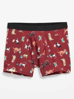 Old Navy Soft-Washed Built-In Flex Printed Boxer-Brief Underwear Unterwäsche Herren Dogs | 6290IJEQV