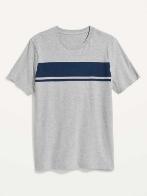 Old Navy Soft-Washed Center-Stripe T-Shirt T-shirts Herren Grau | 4865YHRSO