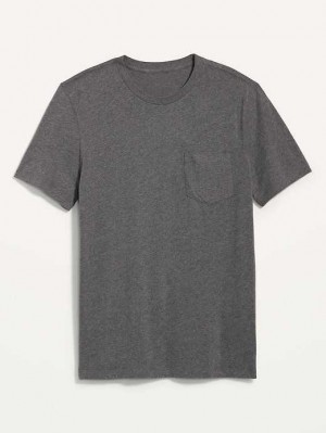 Old Navy Soft-Washed Chest-Pocket Crew-Neck T-Shirt T-shirts Herren Grau | 2051YTCMG