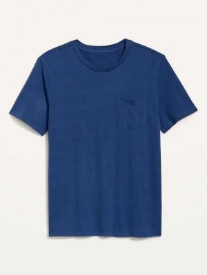 Old Navy Soft-Washed Chest-Pocket Crew-Neck T-Shirt T-shirts Herren Mariana Trench | 8351QCJES
