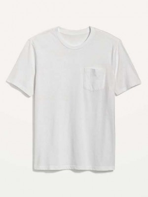 Old Navy Soft-Washed Chest-Pocket Crew-Neck T-Shirt T-shirts Herren Weiß | 9307RHXZW