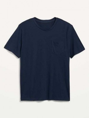Old Navy Soft-Washed Chest-Pocket Crew-Neck T-Shirt T-shirts Herren Navy | 9610LUKZT