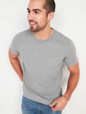 Old Navy Soft-Washed Chest-Pocket T-Shirt T-shirts Herren Grau | 8135ITGJW