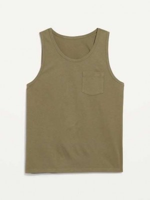 Old Navy Soft-Washed Chest-Pocket Tank Top T-shirts Herren Dill Caper | 4879IQOYH