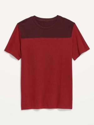 Old Navy Soft-Washed Color-Block Football T-Shirt T-shirts Herren Rot Bordeaux | 4280WBTOV
