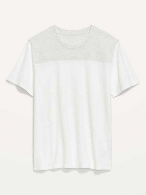 Old Navy Soft-Washed Color-Block Football T-Shirt T-shirts Herren Weiß Grau | 0651FVIBW
