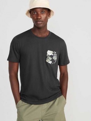 Old Navy Soft-Washed Crew-Neck Graphic-Pocket T-Shirt T-shirts Herren Panther | 1468WPAMT
