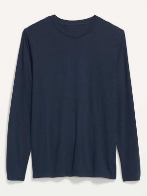Old Navy Soft-Washed Crew-Neck Long-Sleeve T-Shirt T-shirts Herren Navy | 4253PAZHI