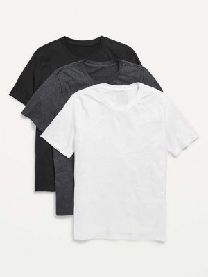 Old Navy Soft-Washed Crew-Neck T-Shirt 3-Pack T-shirts Herren Dunkelgrau | 0894YBGKU