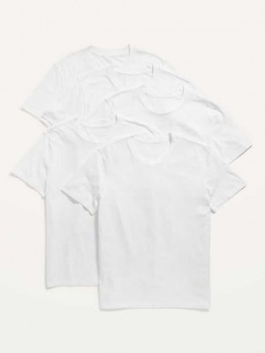 Old Navy Soft-Washed Crew-Neck T-Shirt 5-Pack T-shirts Herren Weiß | 9541FIKSH