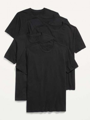 Old Navy Soft-Washed Crew-Neck T-Shirt 5-Pack T-shirts Herren Schwarz | 9830DFYOT