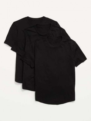 Old Navy Soft-Washed Curved-Hem T-Shirt 3-Pack T-shirts Herren Schwarz | 0142QJLSO