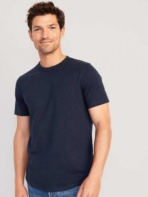 Old Navy Soft-Washed Curved-Hem T-Shirt T-shirts Herren Navy | 3142XLEBY