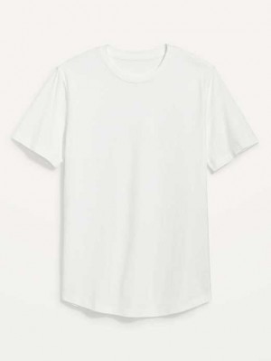 Old Navy Soft-Washed Curved-Hem T-Shirt T-shirts Herren Weiß | 4098SLKAG