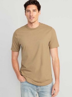 Old Navy Soft-Washed Curved-Hem T-Shirt T-shirts Herren Teakwood | 0637XCEWR