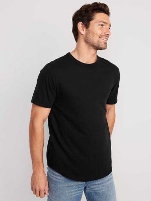 Old Navy Soft-Washed Curved-Hem T-Shirt T-shirts Herren Schwarz | 6034LOZQV
