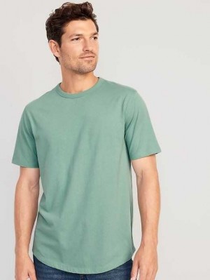 Old Navy Soft-Washed Curved-Hem T-Shirt T-shirts Herren High Tide | 7295UBAOF