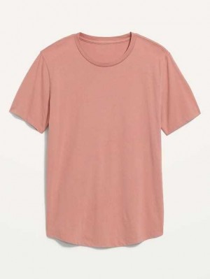 Old Navy Soft-Washed Curved-Hem T-Shirt T-shirts Herren Rosa | 7841GNREY