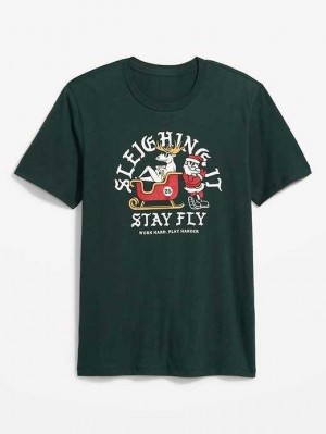 Old Navy Soft-Washed Graphic T-Shirt T-shirts Herren Forest Canopy | 2981VWXNA