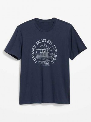 Old Navy Soft-Washed Graphic T-Shirt T-shirts Herren Navy | 3807LSBVX