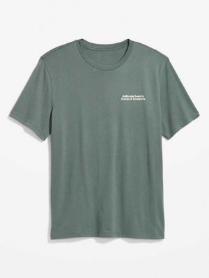 Old Navy Soft-Washed Graphic T-Shirt T-shirts Herren Grün | 3984NMXJG
