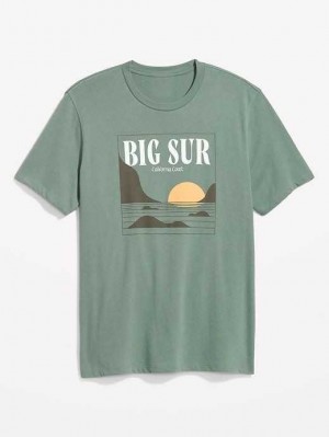 Old Navy Soft-Washed Graphic T-Shirt T-shirts Herren Dried Herb | 4835RFLCV