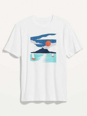 Old Navy Soft-Washed Graphic T-Shirt T-shirts Herren Sail Away | 4870BMJPN