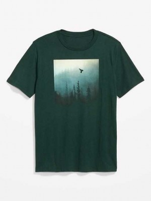 Old Navy Soft-Washed Graphic T-Shirt T-shirts Herren Forest Canopy | 0164VTZAS