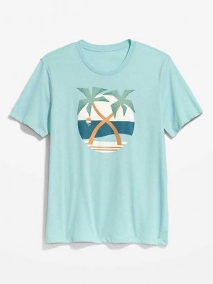 Old Navy Soft-Washed Graphic T-Shirt T-shirts Herren Blau | 5420EBFXC