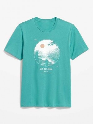 Old Navy Soft-Washed Graphic T-Shirt T-shirts Herren Grün | 5647AJIMD